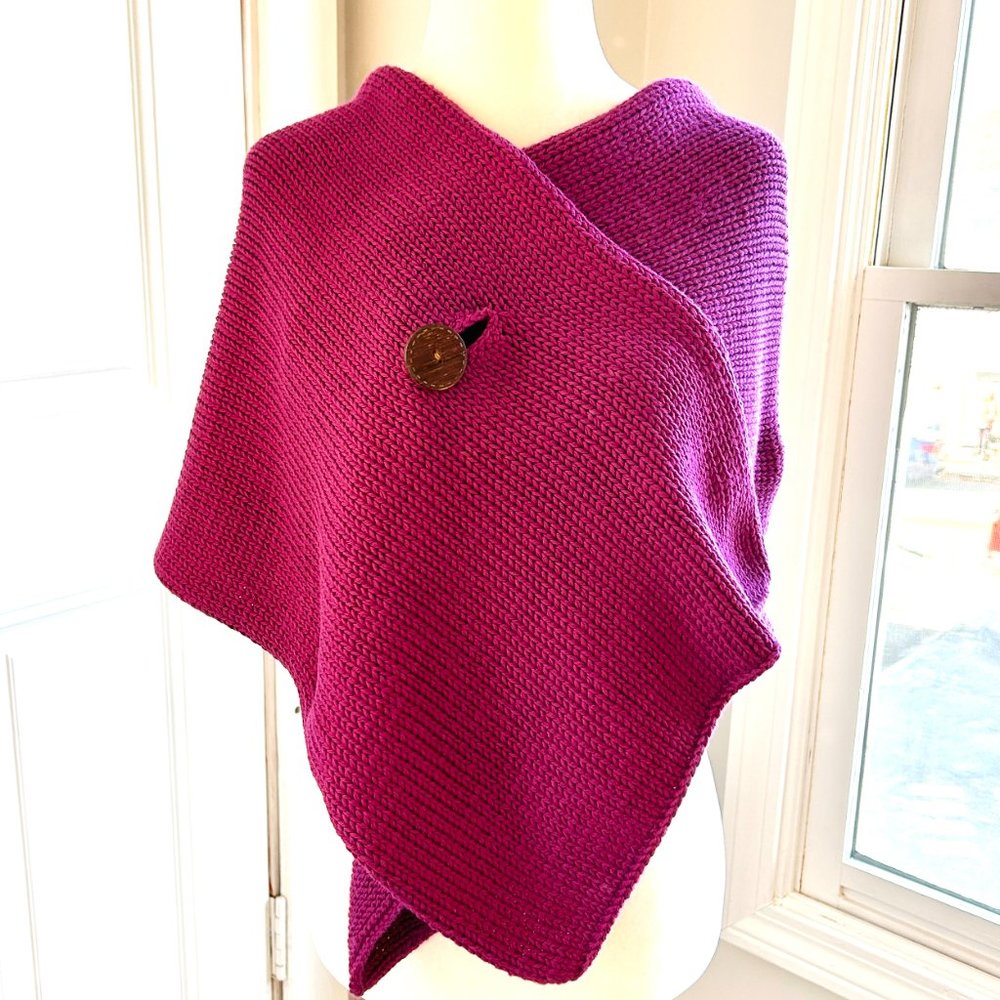 Pure Handknit One Button Shawl